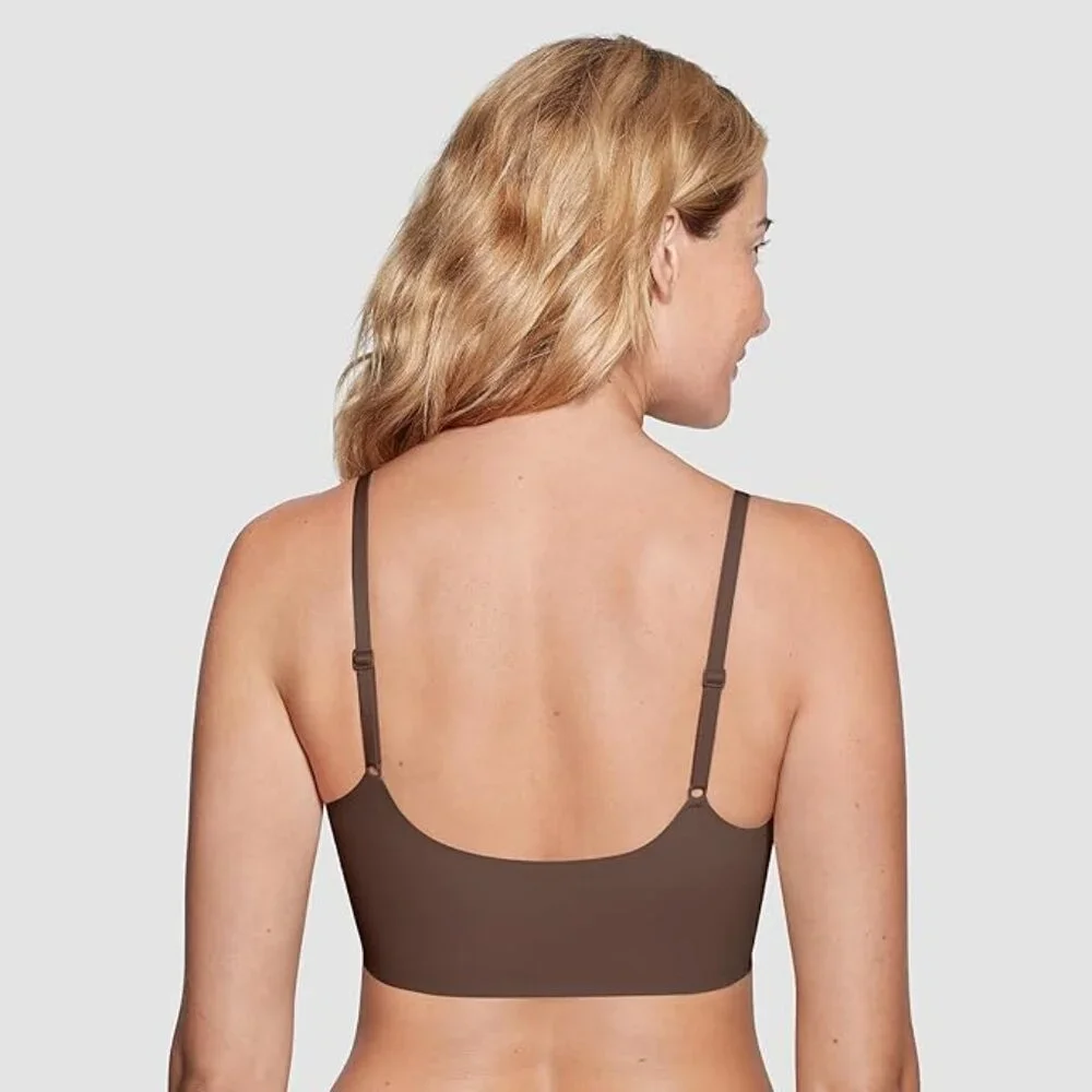 TRUE & CO True Everybody Scoop Bra Bralette Chestnut Brown Small NEW